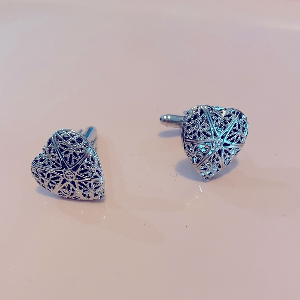 Silver Heart Locket Cufflinks